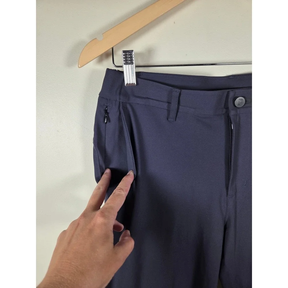 Public Rec Mens 31x32 Navy Performance Golf Travel Stretch Tapered Commuter Pant